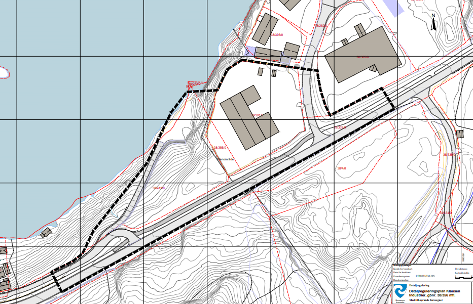 Utklipp av Detaljreguleringsplan Klausen Industrier - Klikk for stort bilete